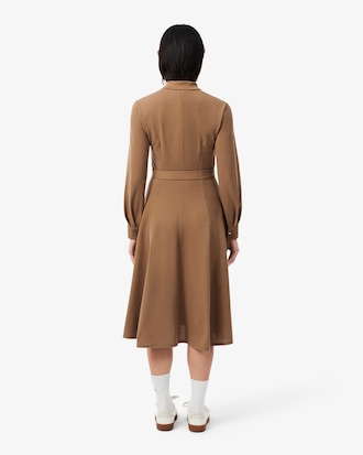 Vestido de Petit Piqu&eacute; con Cintur&oacute;n y Cuello Polo