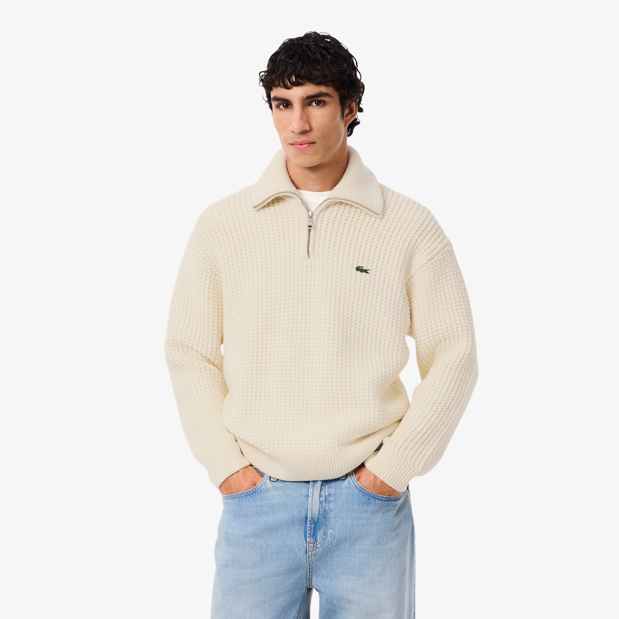 Men's Half-Zip Heavy Wool Sweater - Sweaters & Sweatshirts - New