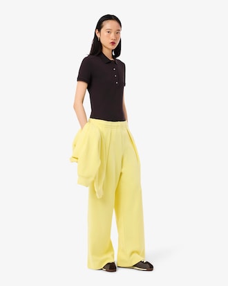 Polo femme L.12.D slim fit en piqu&eacute; de coton stretch