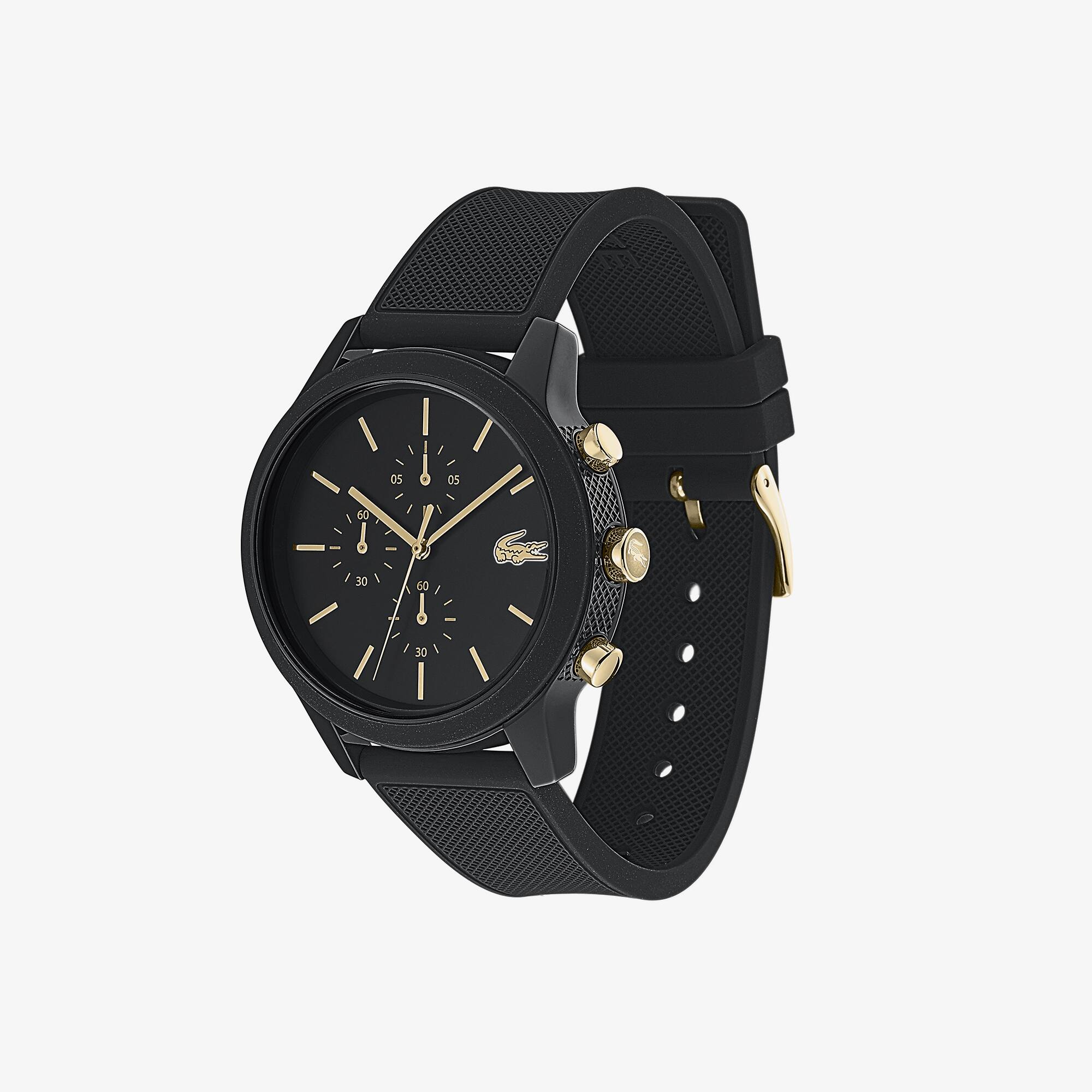 mens black lacoste watch