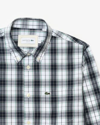 Camisa para hombre de corte slim con cuadros el&aacute;sticos