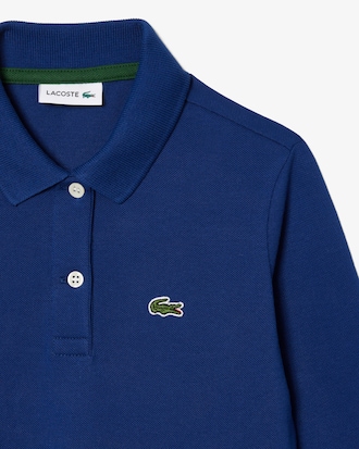 Kids' Long Sleeve Stretch Piqué Polo Dress