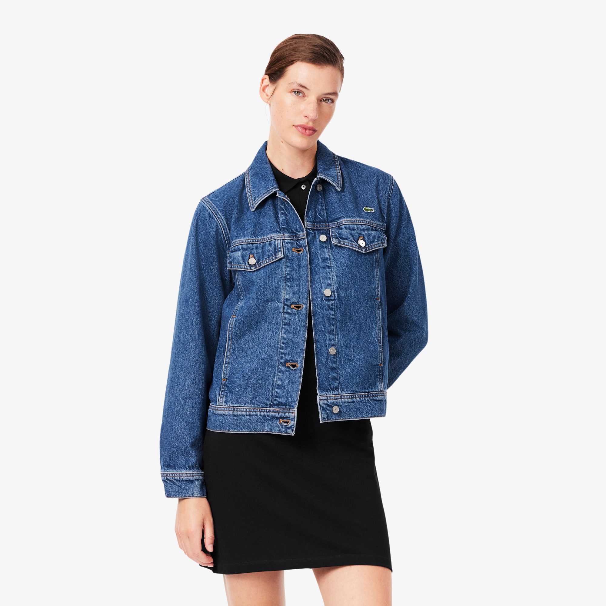 Lacoste Chamarra Vaquera De Algodón Azul