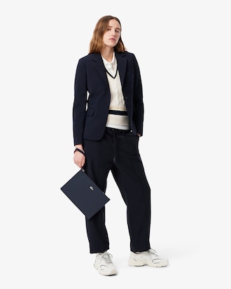 Pochette zipp&eacute;e unisexe Anna en toile enduite piqu&eacute;e