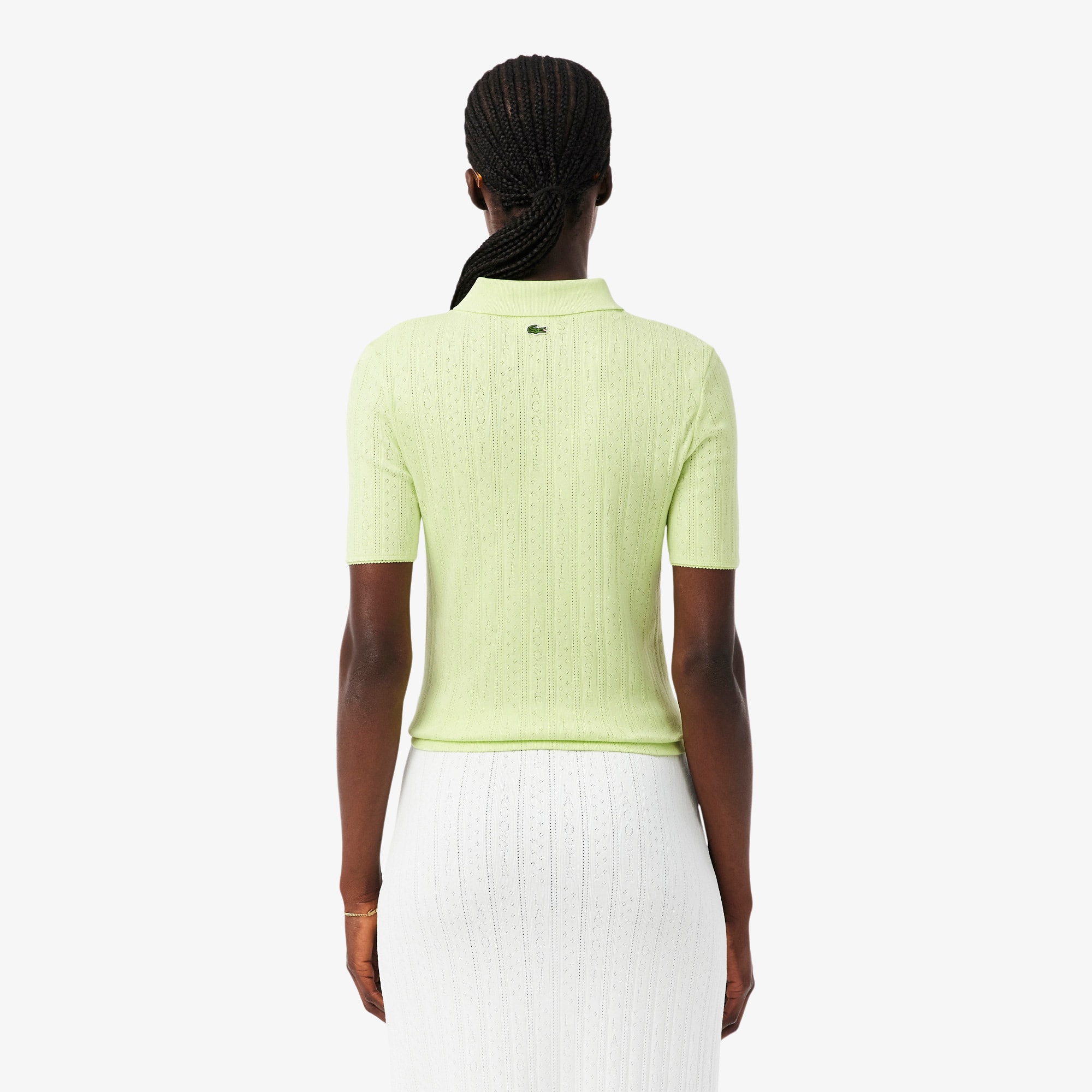 Women's Slim Fit Pointelle Branded L.12.D Polo