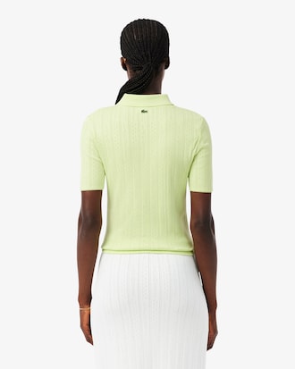 Women's Slim Fit Pointelle Branded L.12.D Polo