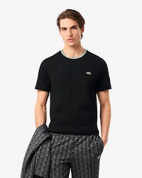 Men's Regular Fit Ribbed Collar Cotton T-Shirt