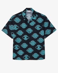 Men's Globe Print Cotton Twill Shirt