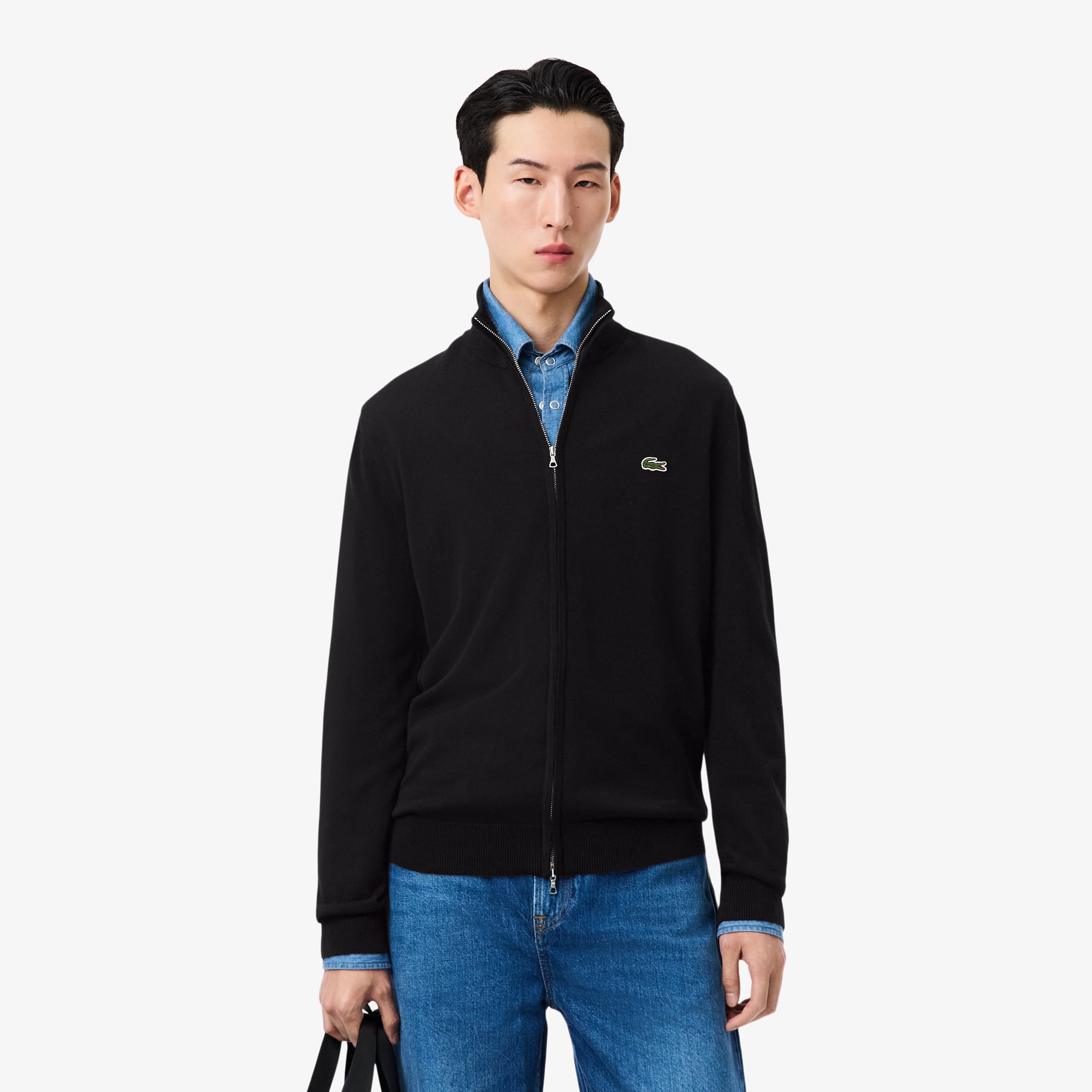 LACOSTE フルジップ ニットジャケット ブラック /BZ94 AH1957_031_20.jpg