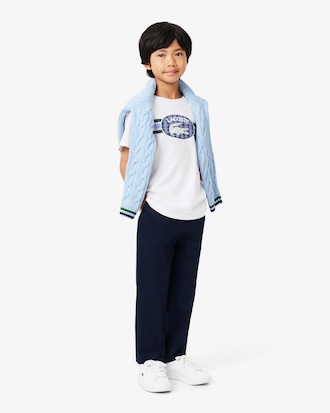 Boys' Monogram Print Cotton T-Shirt