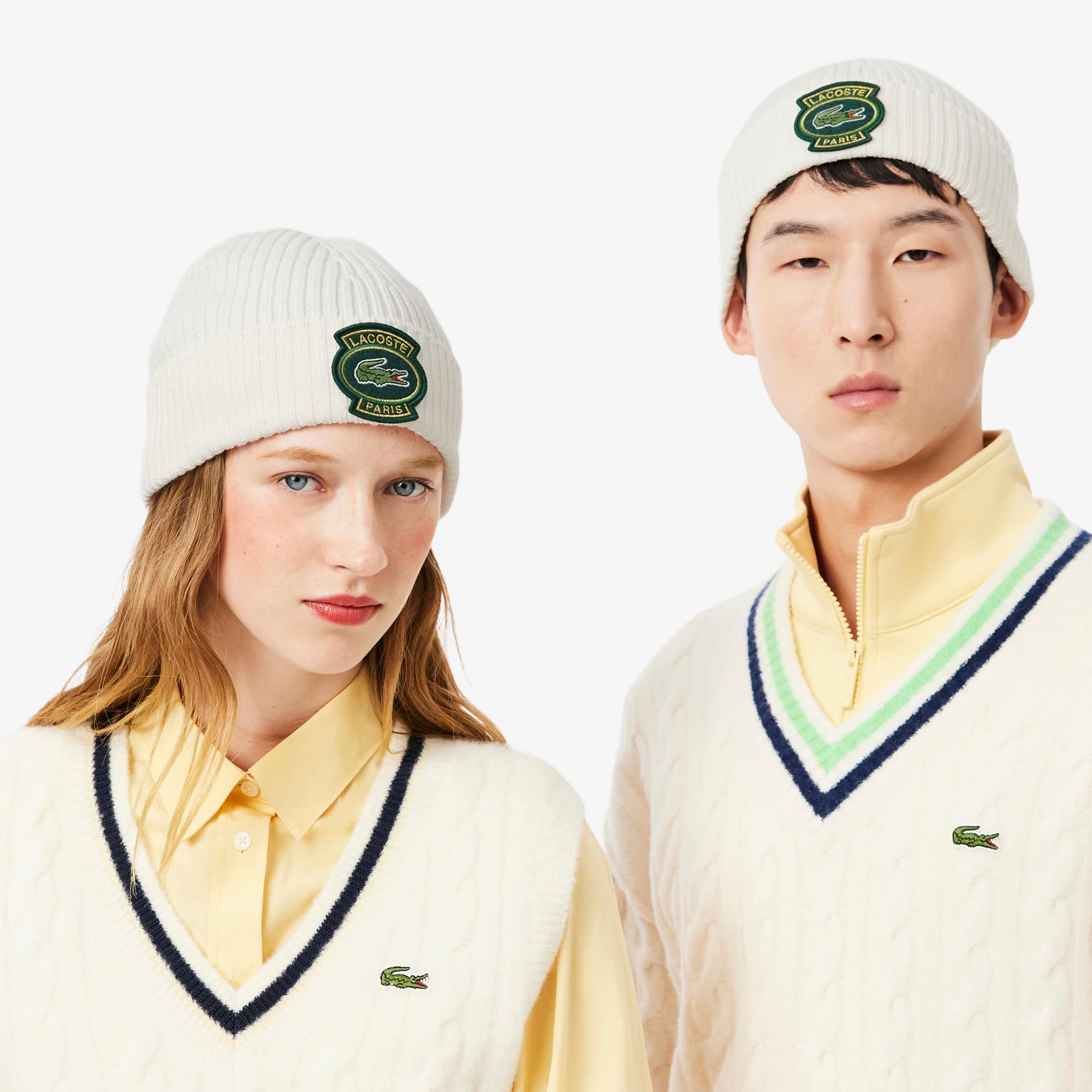 Unisex Ribbed Wool Badge Beanie - Caps & Hats - New In 2026 | Lacoste