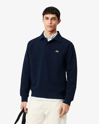 Polo Collar Piqu&eacute; Sweatshirt