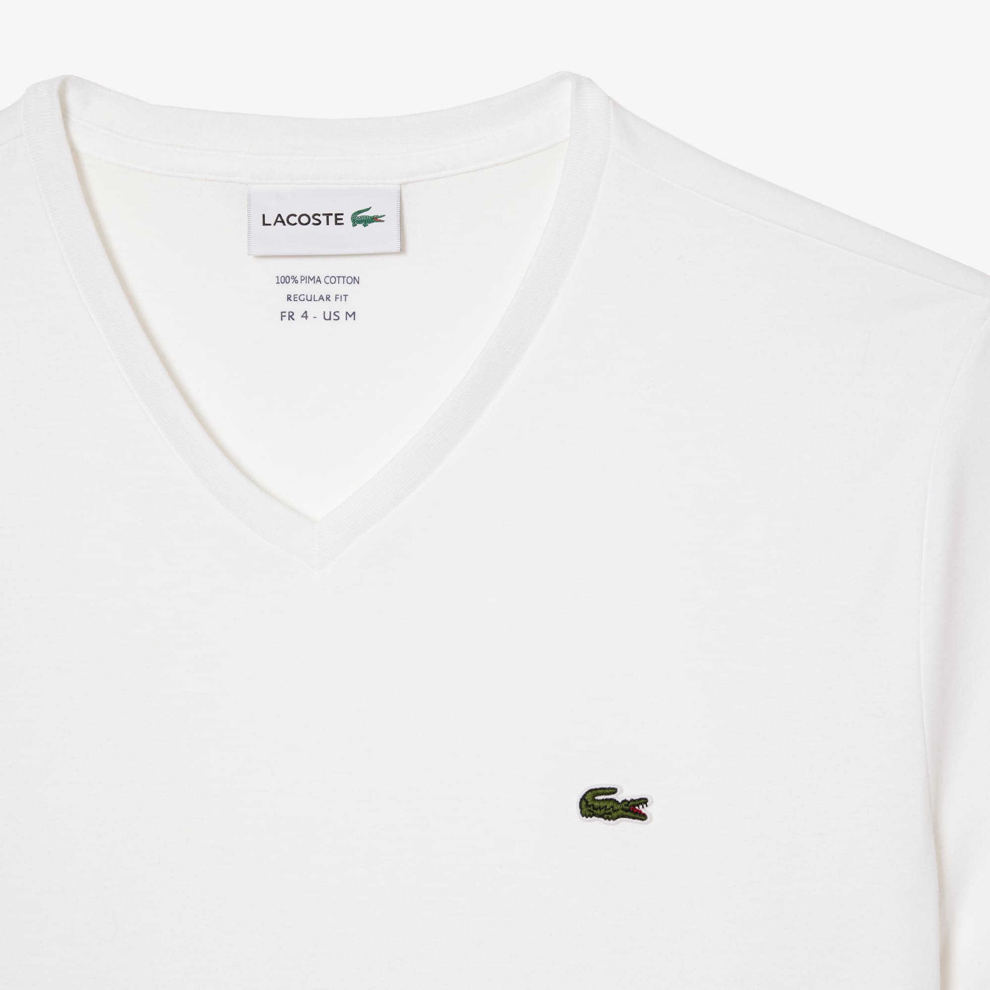 Lacoste｜SHORT-SLEEVED V-NECK (V-Neck Pima Cotton Jersey Lacoste Men's V-Neck Short Sleeve Regular Fit Classic T