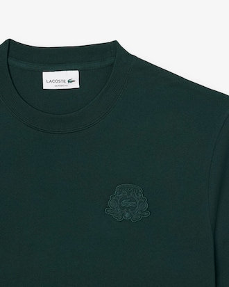Playera de Tejido Jersey Gruesa con Escudo Bordado