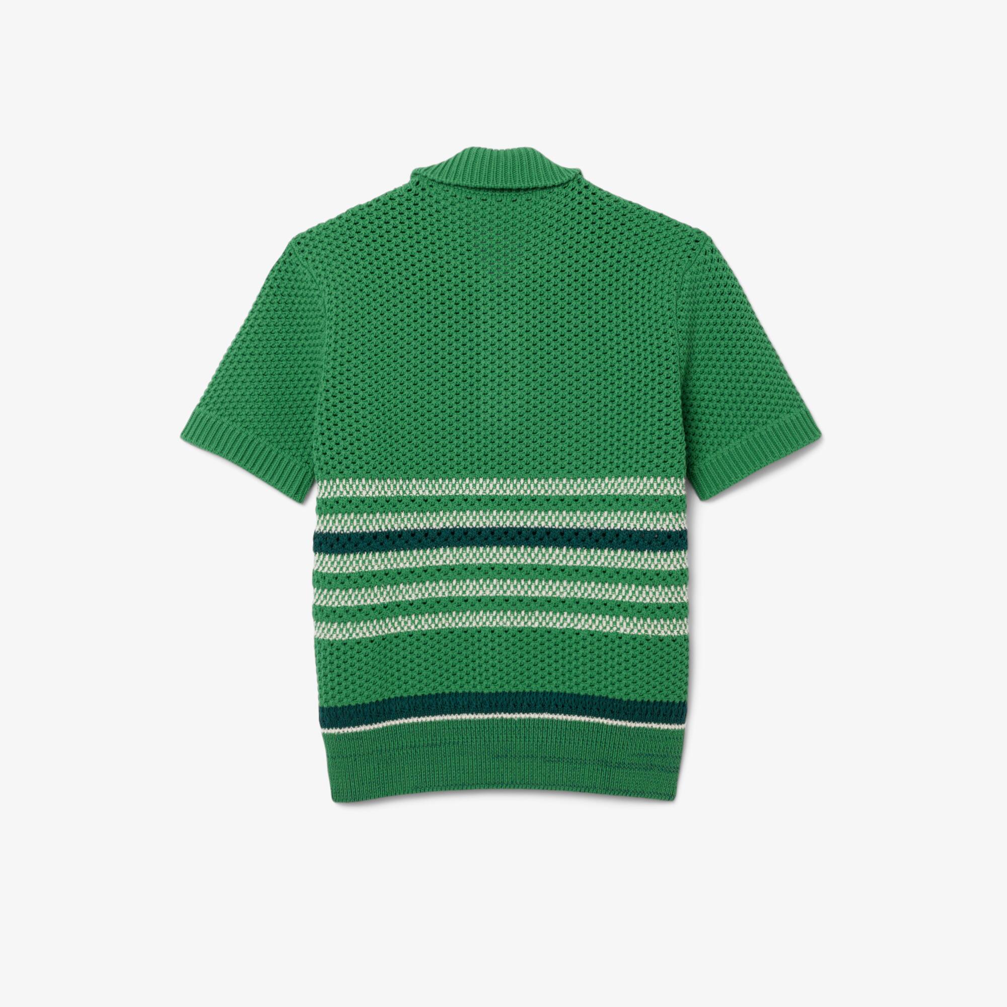Runway Lacy Striped Polo Collar Sweater - undefined - New In 2026