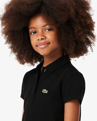 Girls' Scalloped Collar Piqué Polo