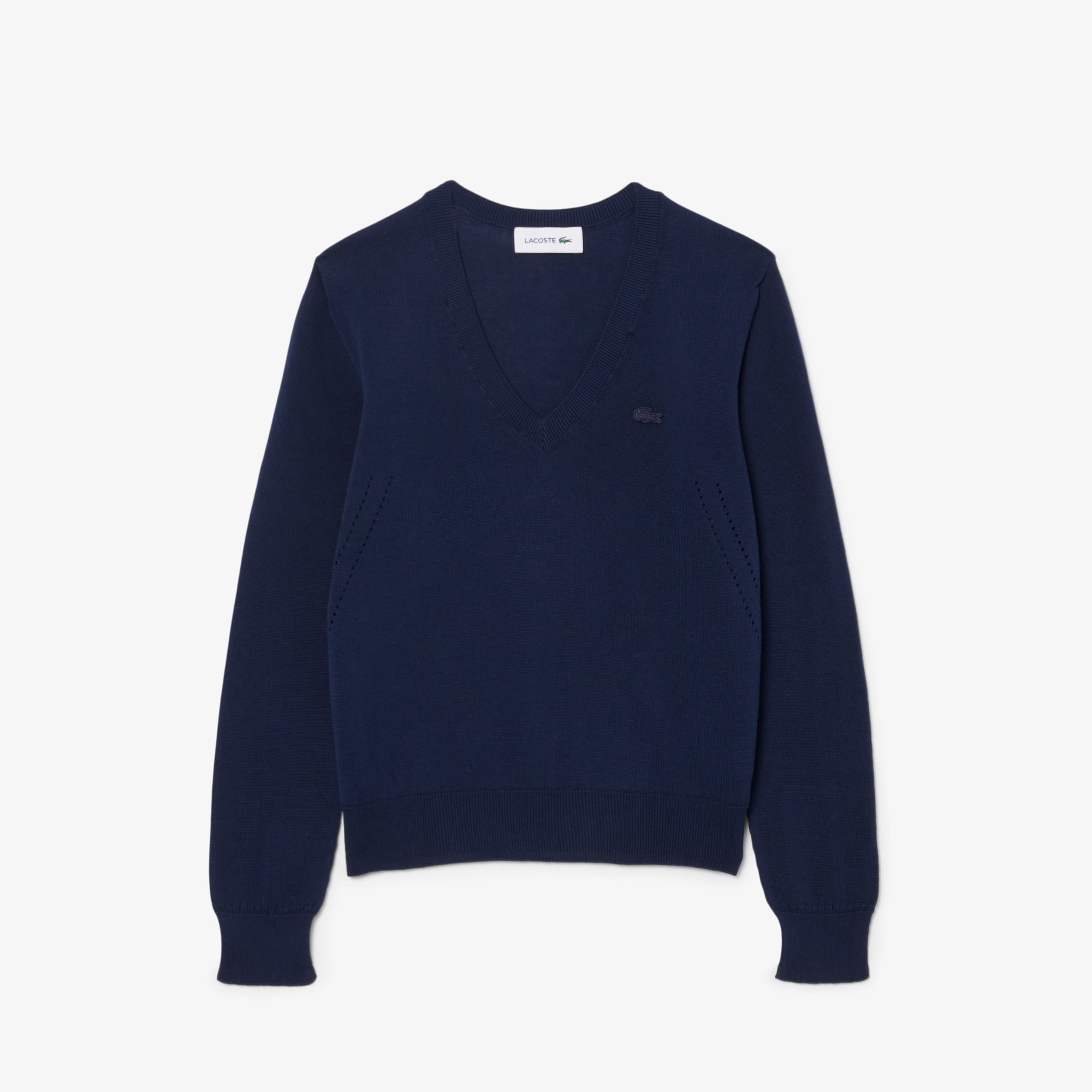 Seamless Knit V Neck Sweater