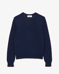 Seamless Knit V Neck Sweater