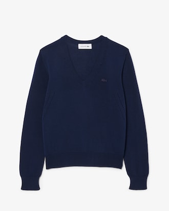 Seamless Knit V Neck Sweater