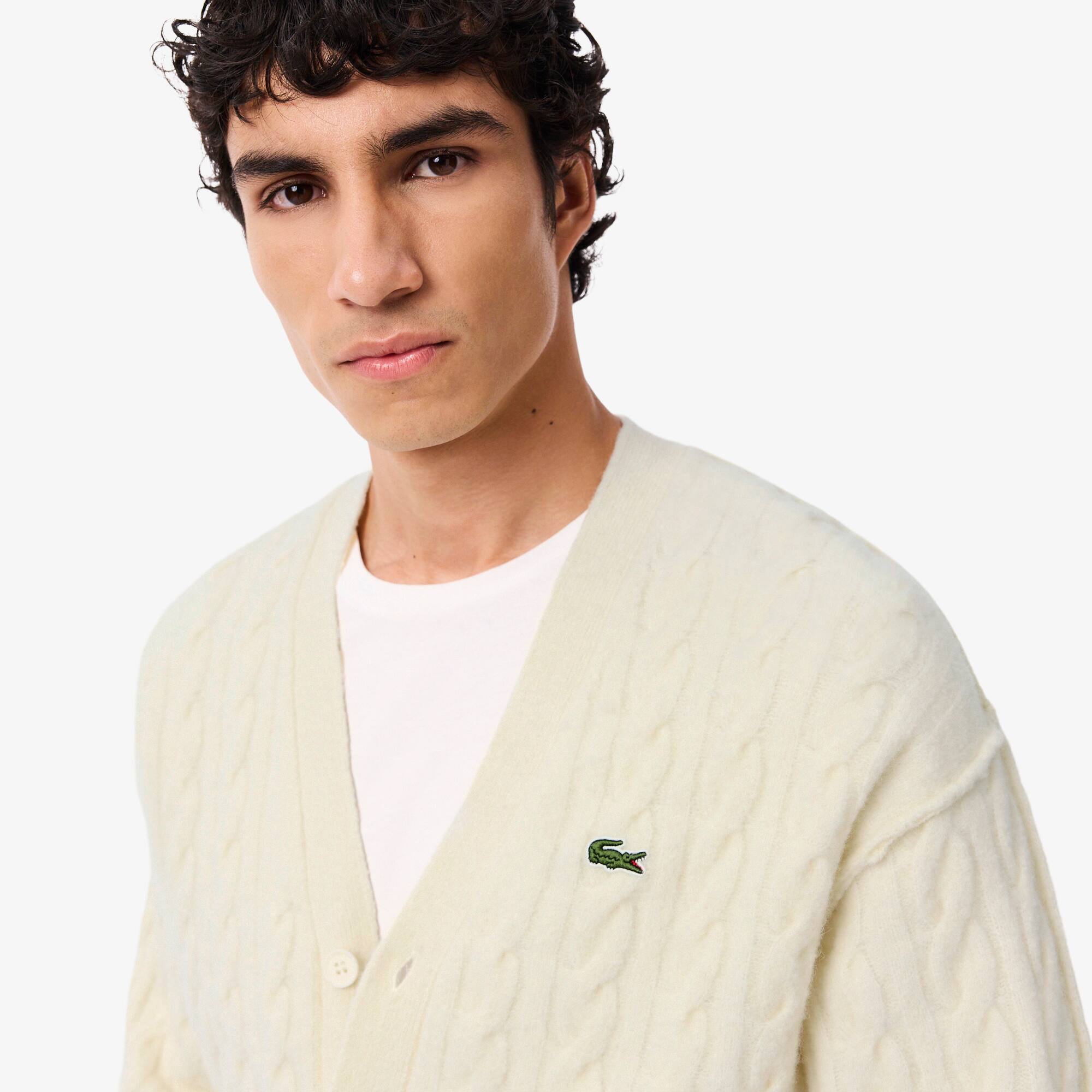 Men's Cable Knit Wool Cardigan - Sweaters & Sweatshirts - New In Men's Cable Knit Wool Cardigan - Sweaters & Sweatshirts - New In