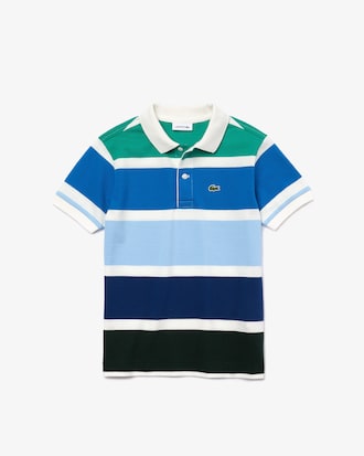 Boys' Multicolor Striped Cotton Piqu&eacute; Polo