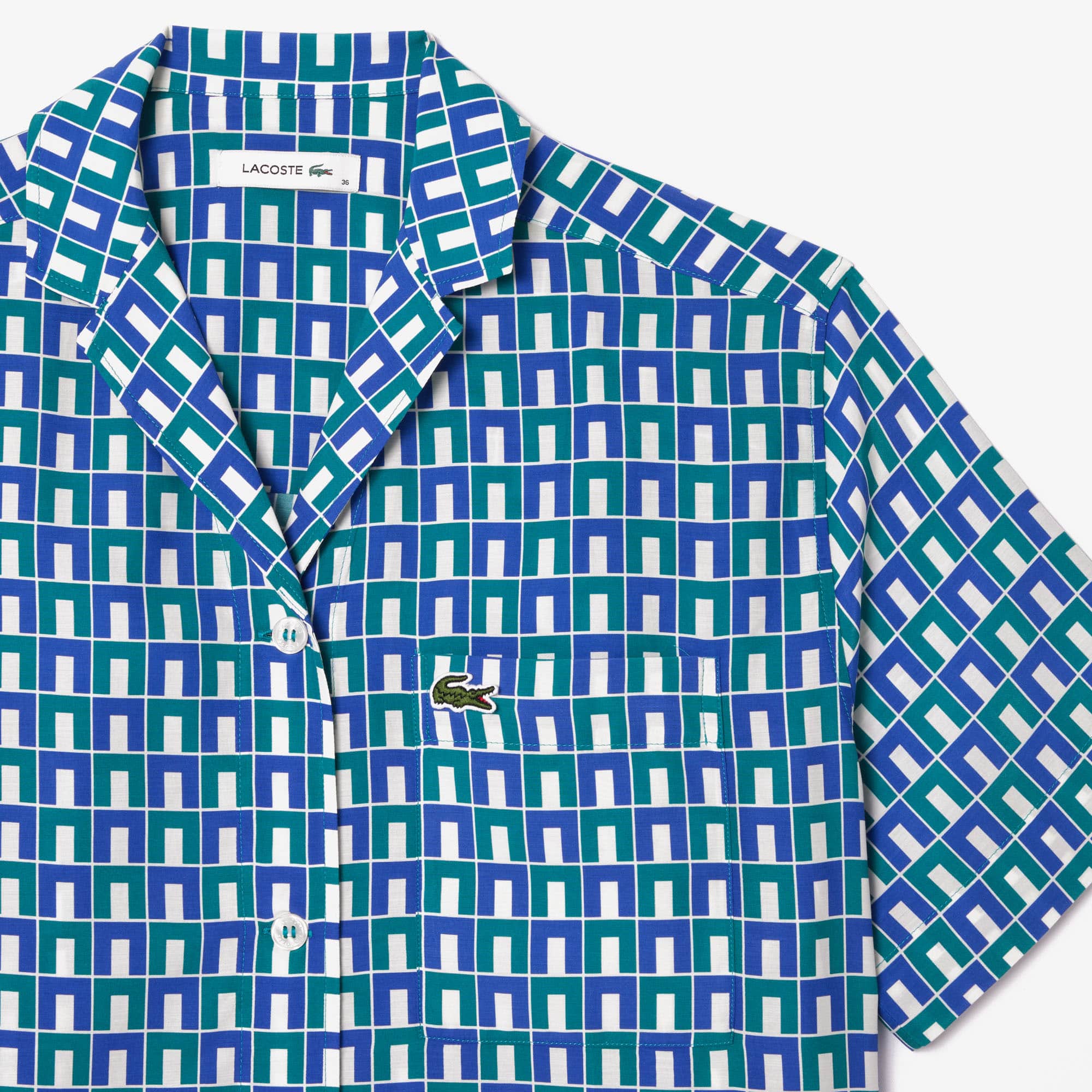 Women's Oversized Monogram Print Shirt - T-Shirts & Tops - New In