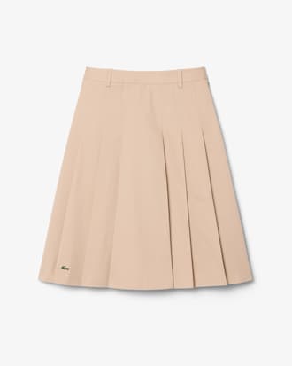 Pleated Gabardine Skirt