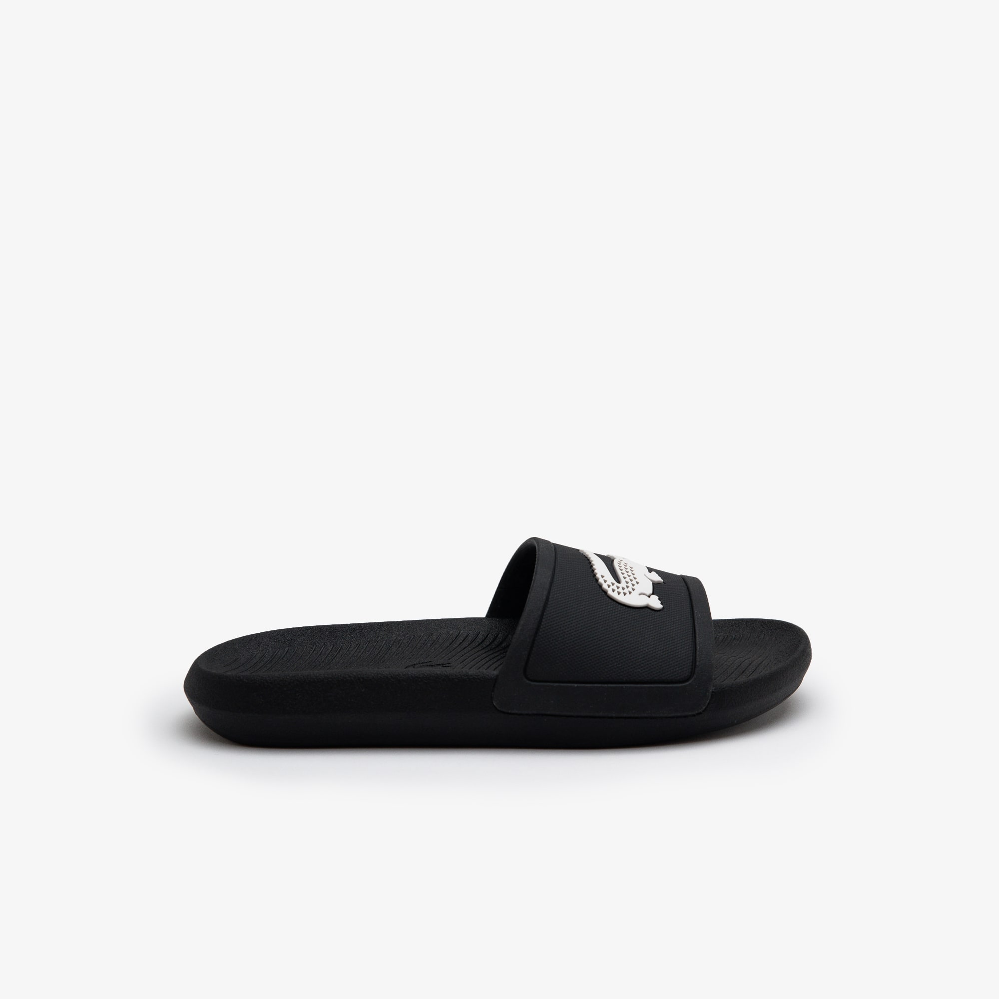 Lacoste Sandalias Croco Slide Para Mujer Negro