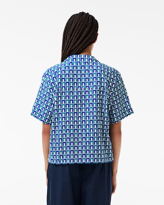 Women's Oversized Monogram Print Shirt