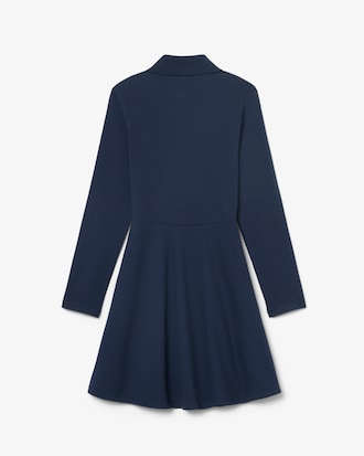 Long-Sleeved Stretch Piqu&eacute; Dress