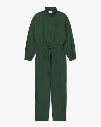 Combinaison textur&eacute;e &agrave; col zipp&eacute; avec ceinture