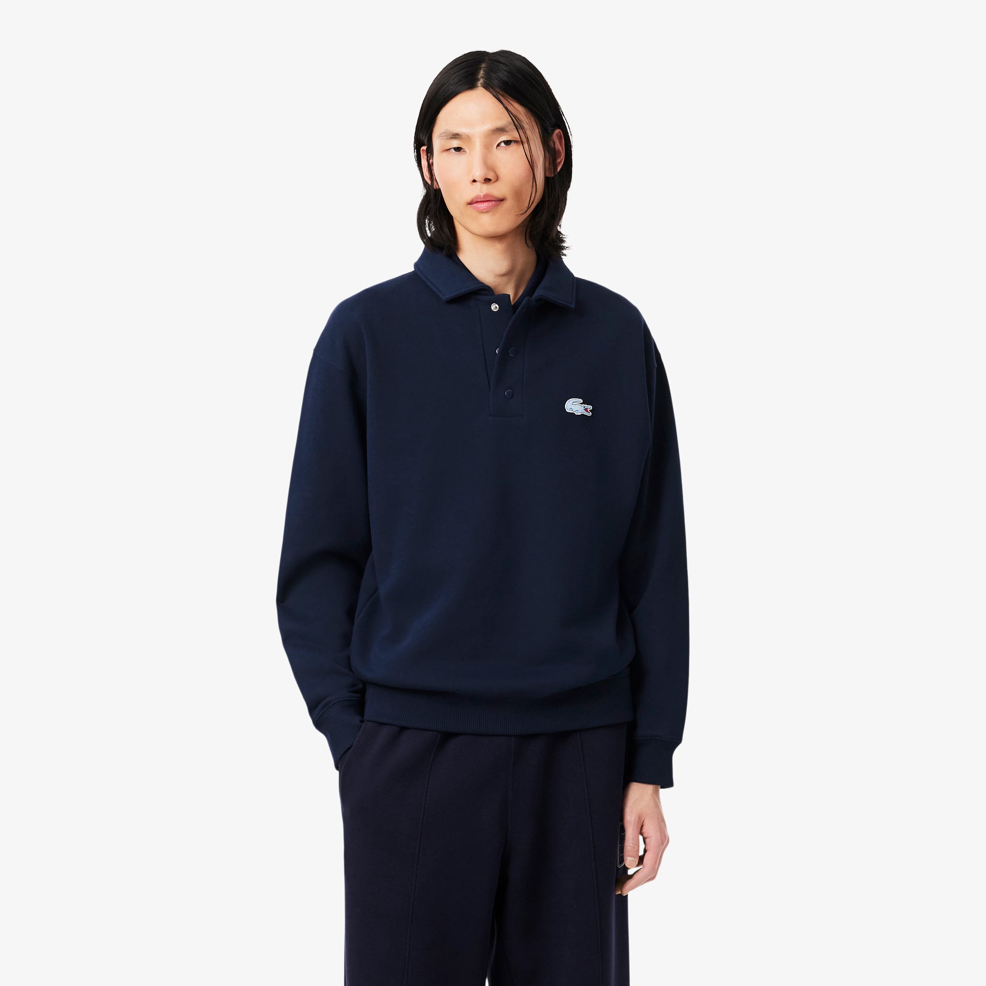 Fleece Polo Collar Sweatshirt