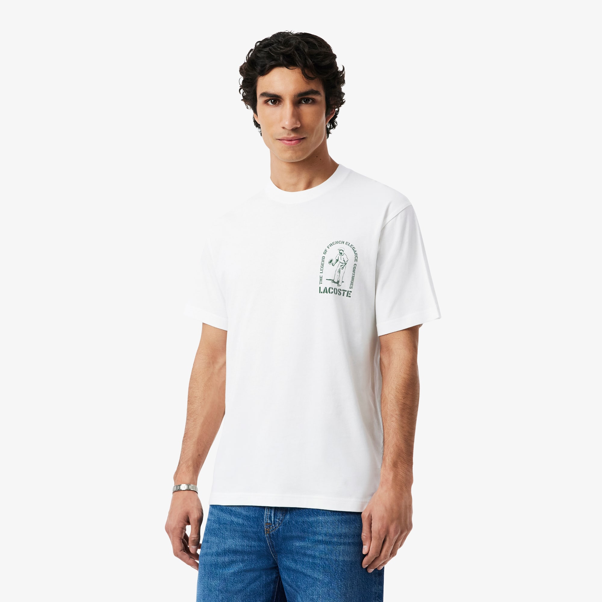 Printed Cotton T-Shirt - Organic Cotton - New In 2026 | Lacoste