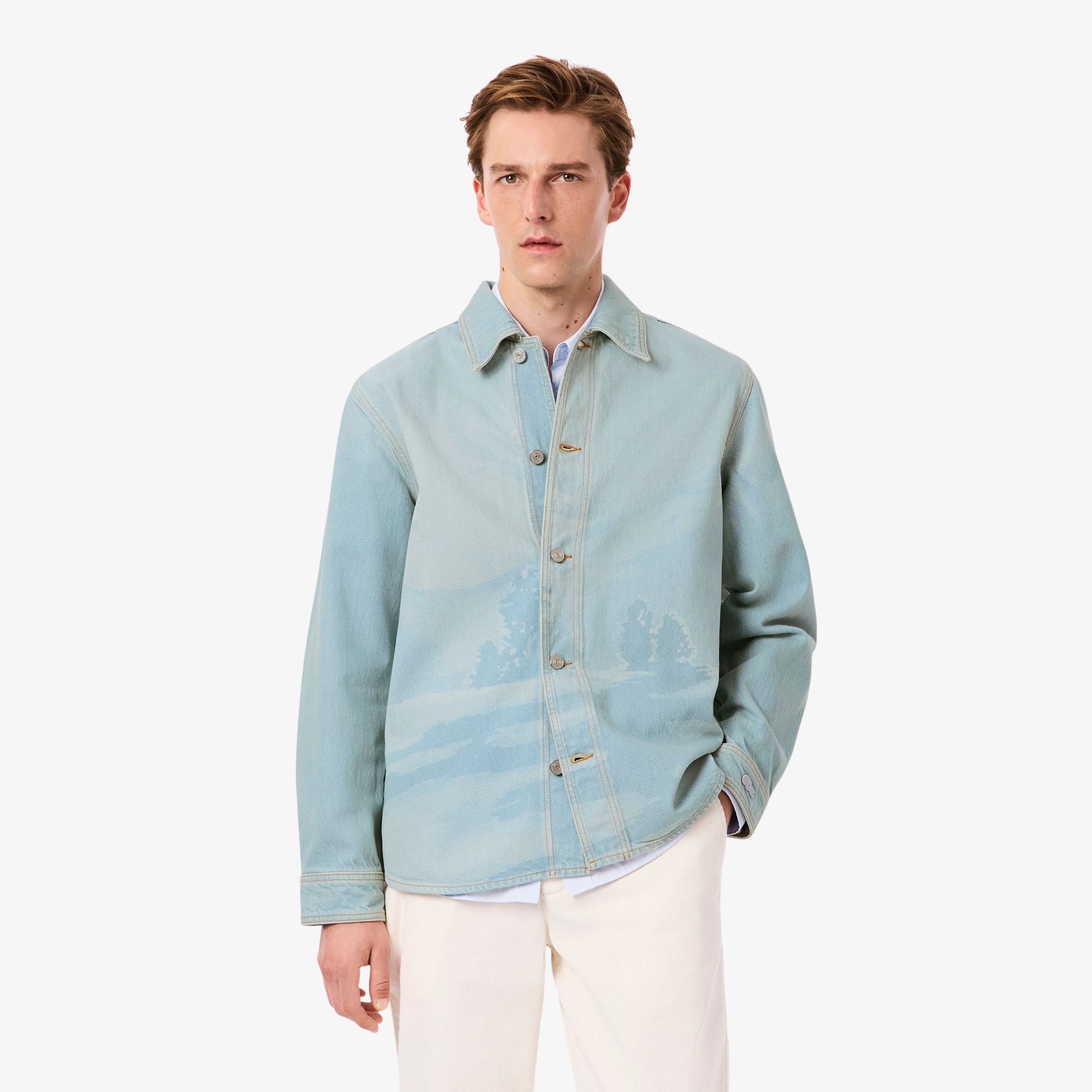 Lacoste Men's Landscape Motif Denim Overshirt