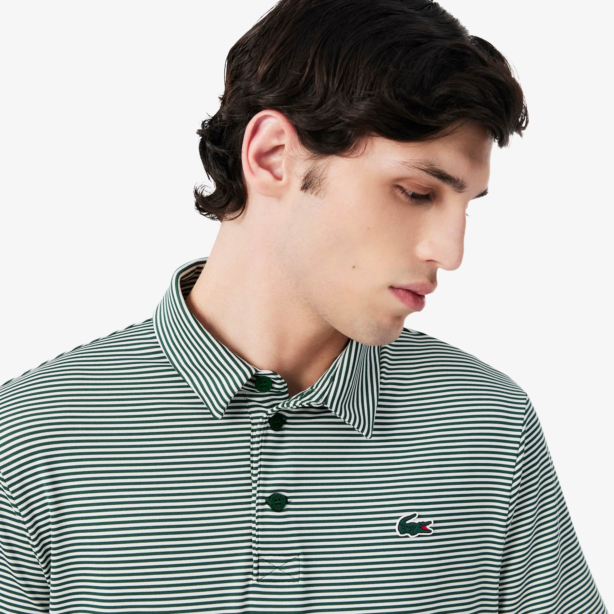 Ultra Dry Striped Golf Polo Shirt
