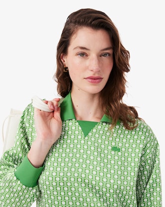 Pleated Satin Polo Dress