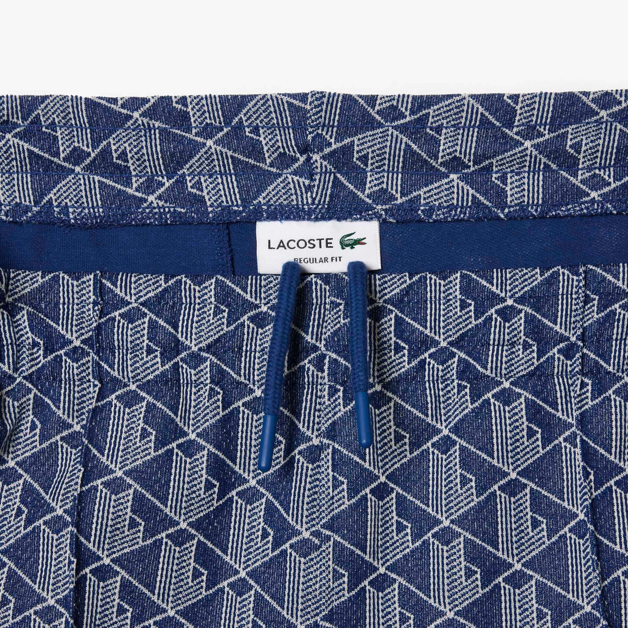Lacoste ネイビー モノグラム ラコステ LACOSTE モノグラムジャカードポロシャツ （ネイビー