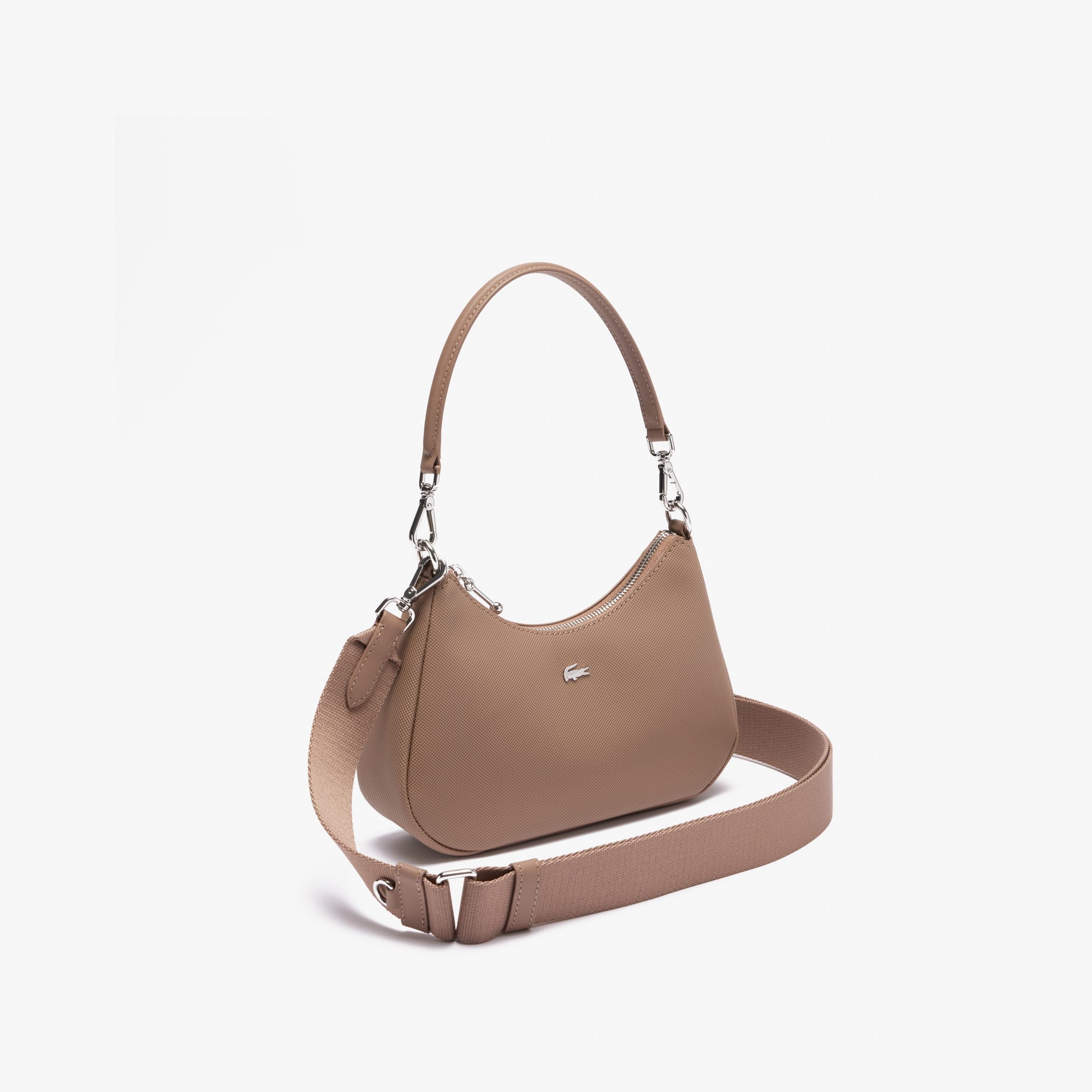 ★LACOSTE★ Women's Easy Shoulder Hobo Bag NF4537Y55G 000 Small City Court Grain Leather Hobo Bag - Women's Cross Body