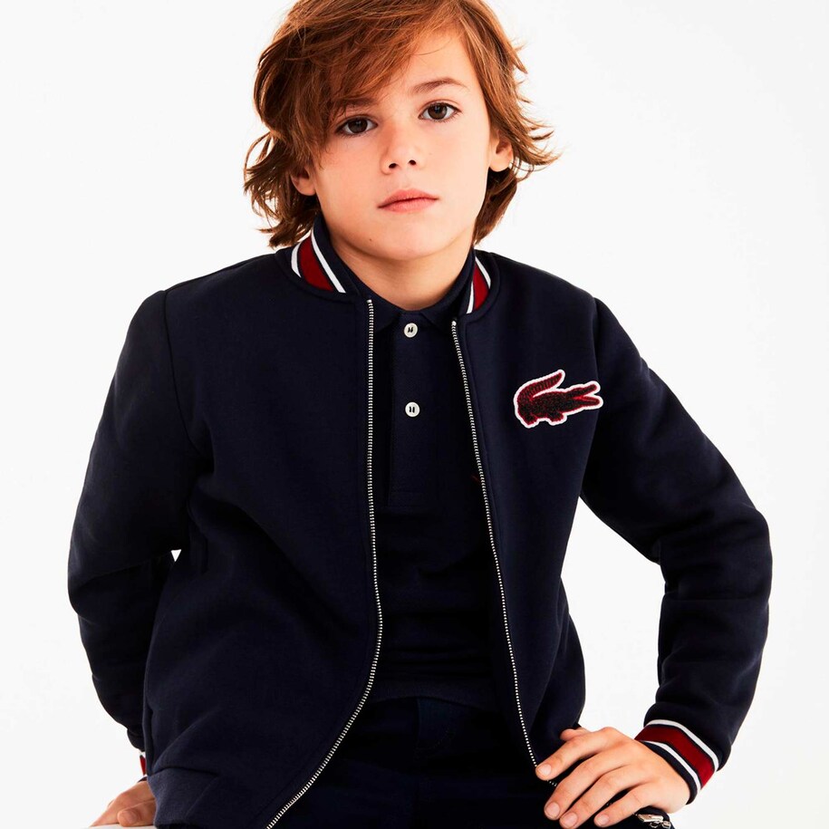 Boys Croc Patch Varsity Jacket Lacoste
