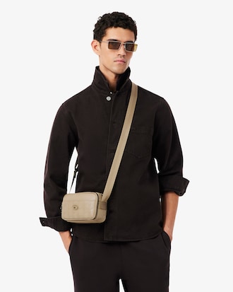 Vertical Leather Monogram Satchel