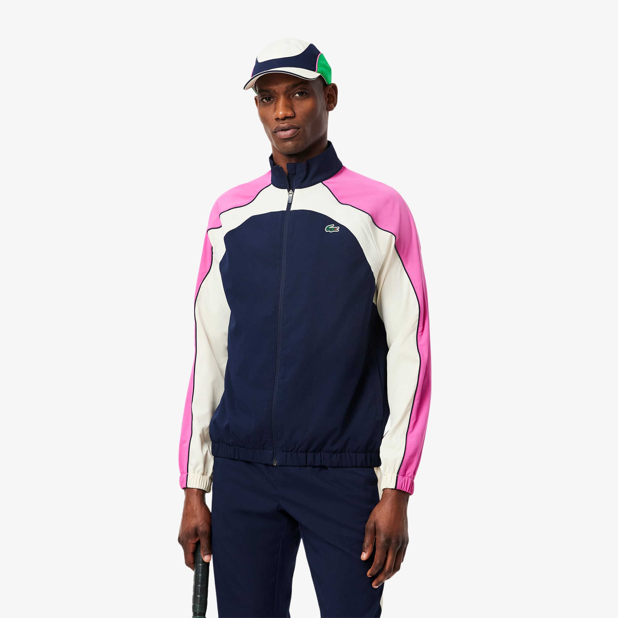 LACOSTE カラーブロックテニストラックスーツ　ブルー　メンズUSサイズＳ LACOSTE カラーブロックテニストラックスーツ ブルー メンズUS
