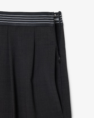 Oversized Wool Blend Pleated Pants