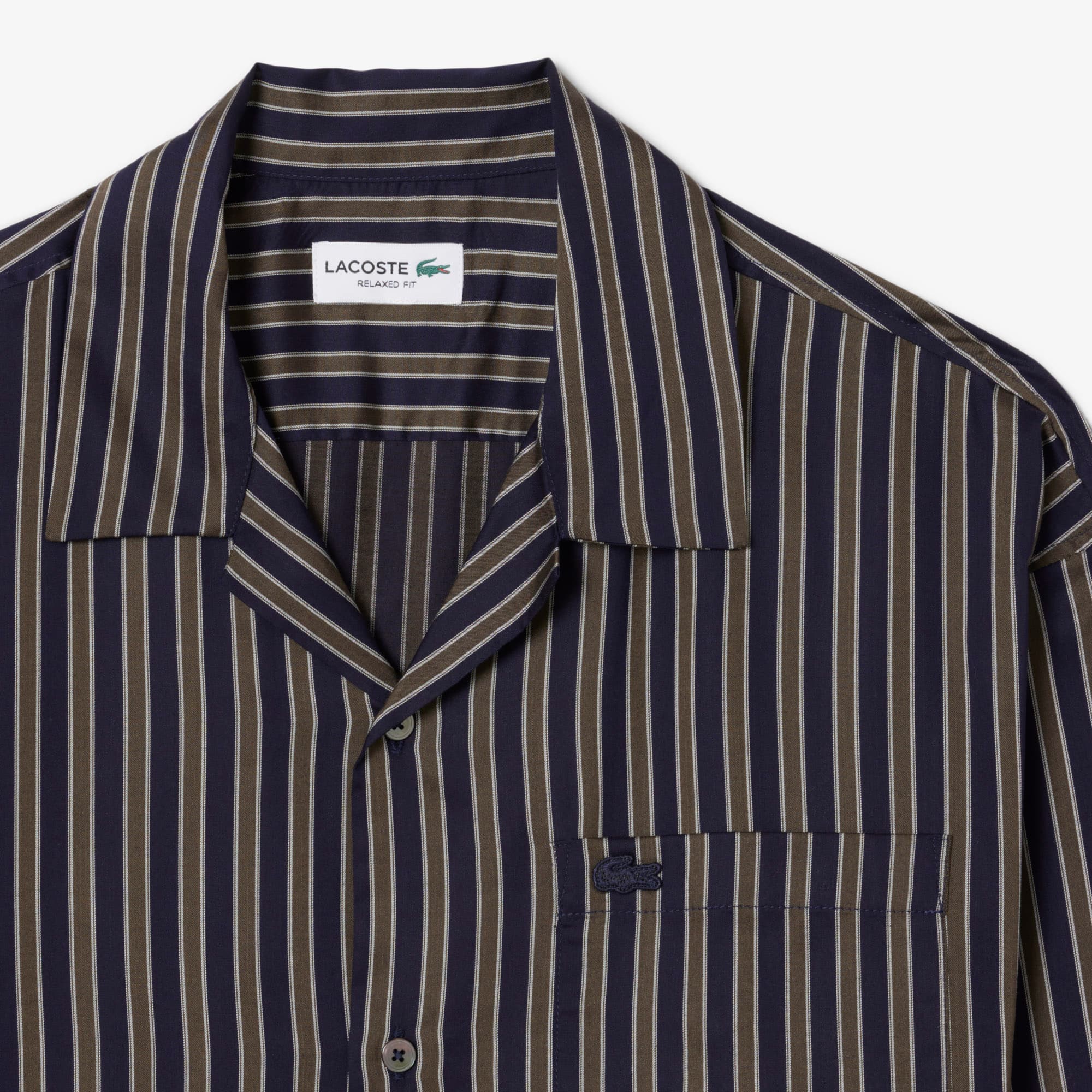 Men's Relaxed Fit Striped Lyocell Shirt - Button Down Shirts - New