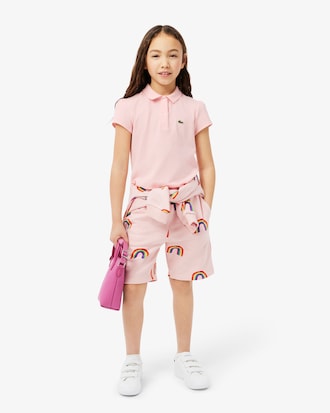 Kids' Scalloped Collar Mini Piqué Polo