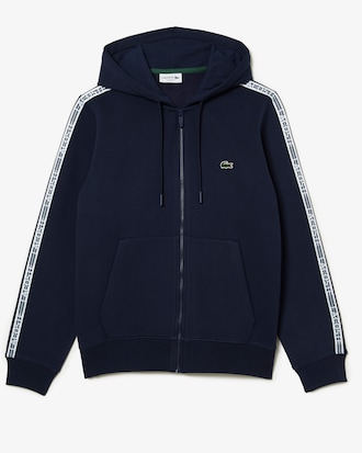 Men’s Classic Fit Branded Stripes Zip-Up Hoodie