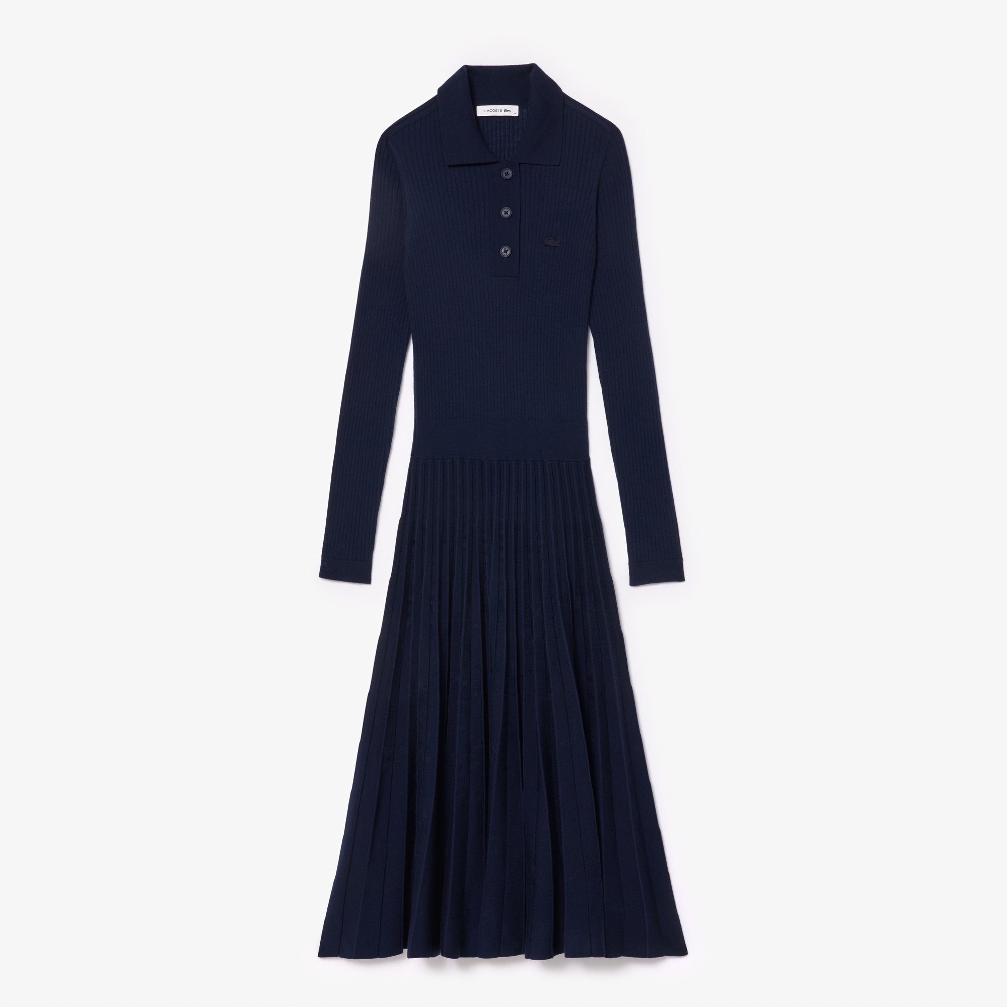 여성 긴팔 리브드 울 드레스 EF261251 166 | Lacoste | FETCHING