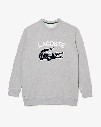 Men's Big Fit Crocodile Print Crew Neck Sweatshirt