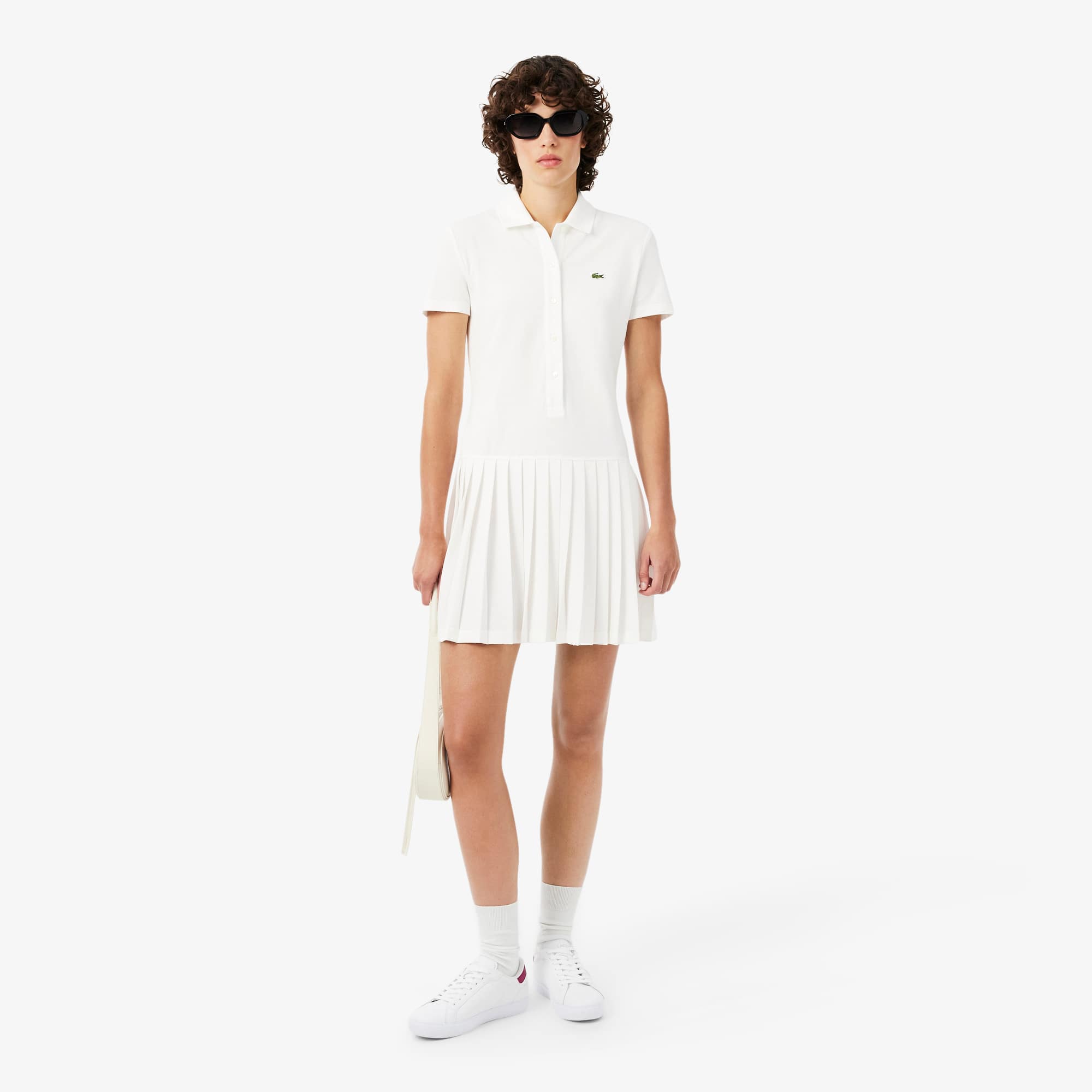 Stretch Piqué Pleated Polo Dress - Dresses - New In 2026 | Lacoste