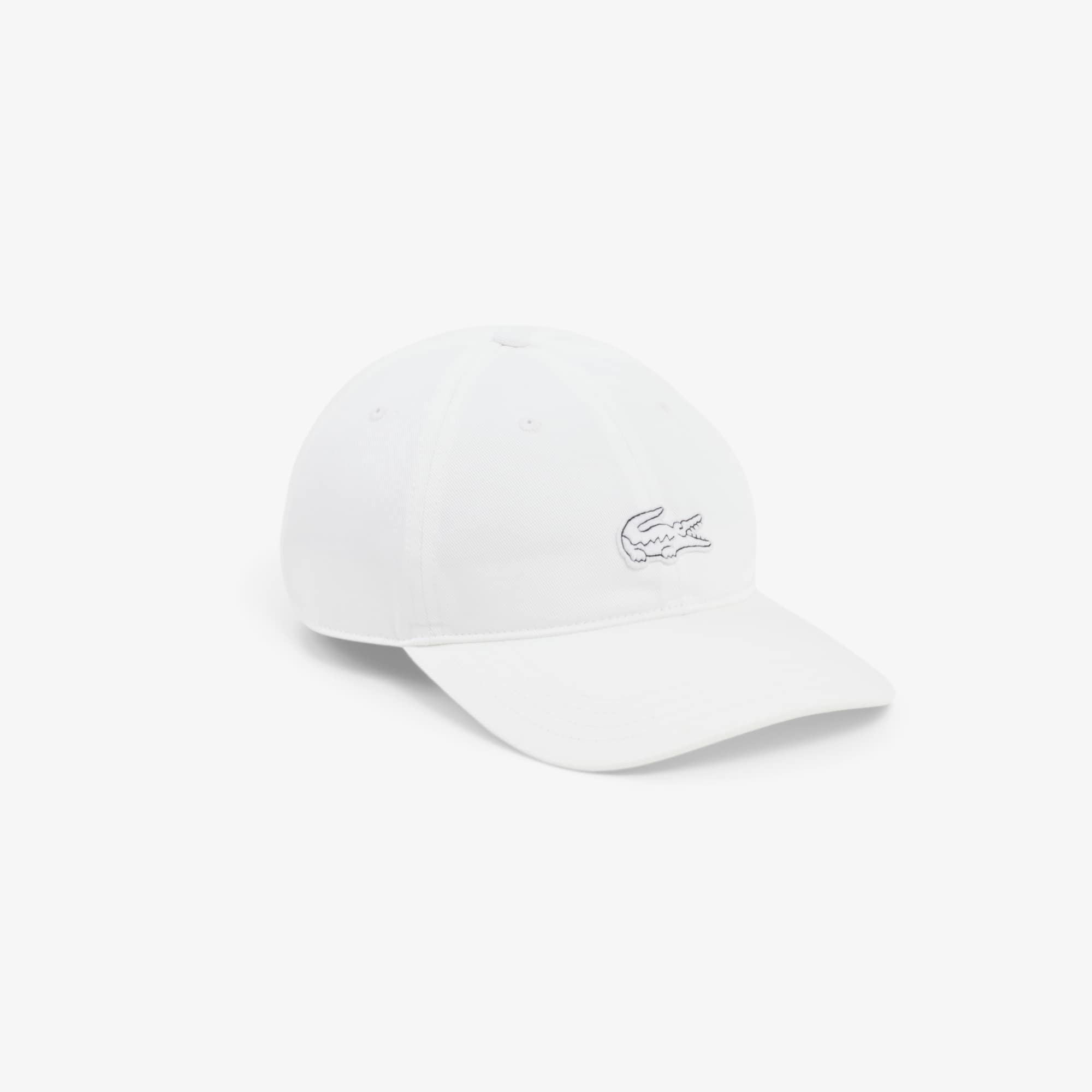 Lacoste Cotton Twill Badge Cap - One Size In White
