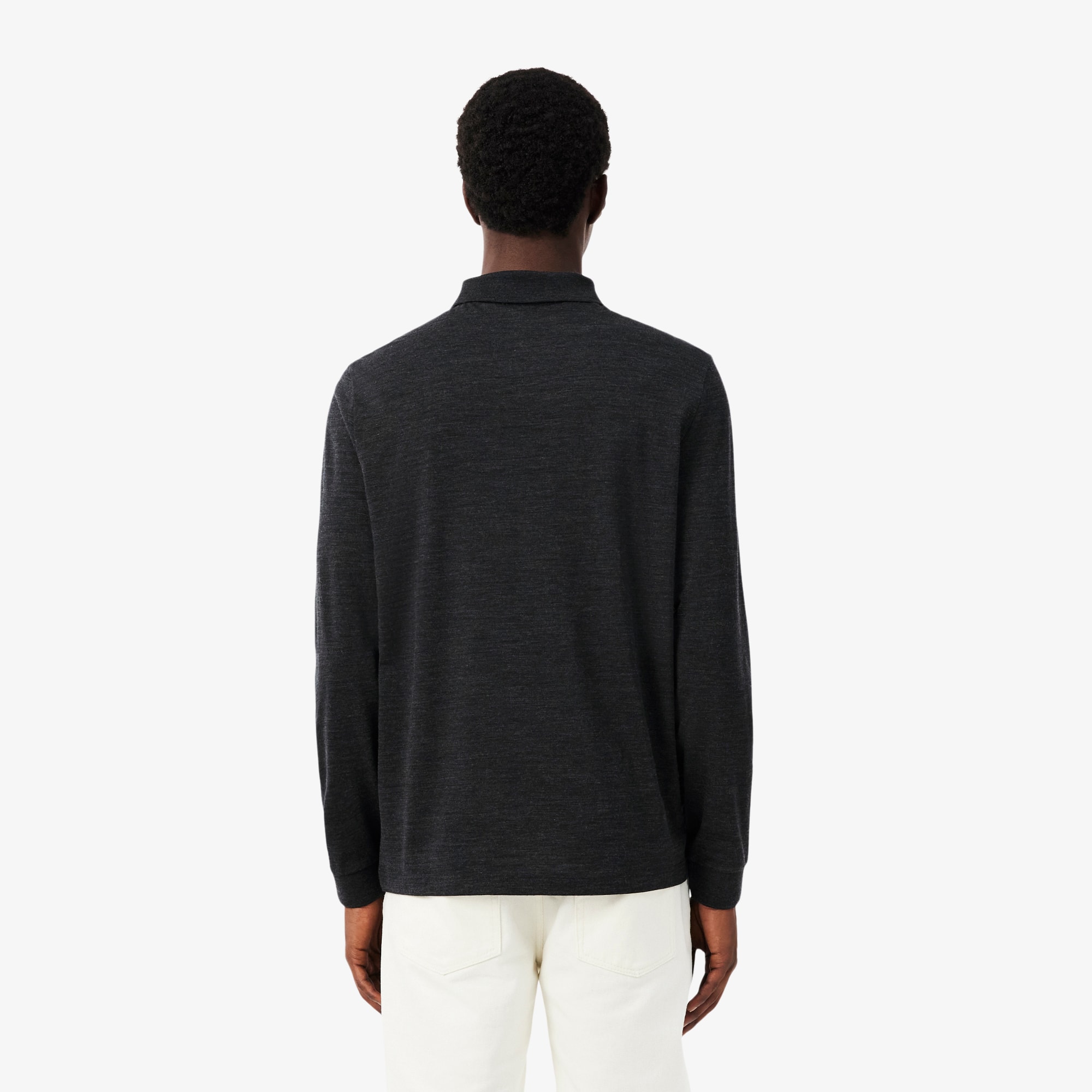 Regular Fit Long Sleeved Wool Polo Shirt